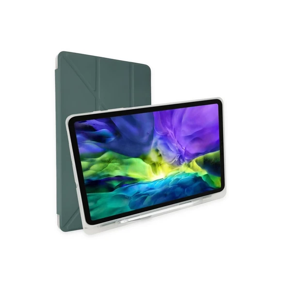 Galaxy T737 Tab S7 Fe 12.4 Kılıf Kalemlikli Mars Tablet Kılıfı - Koyu Yeşil ürün görseli 1