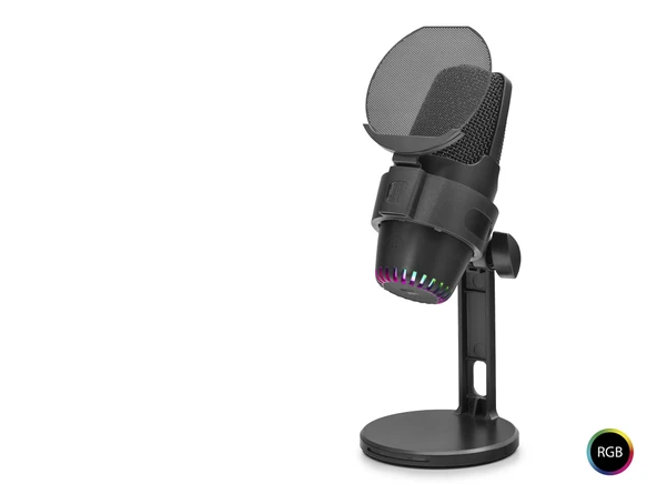 M9 Profesyonel Gaming Rgb Mikrofon 48 Khz / 16 Bit Type-C - Siyah ürün görseli 1