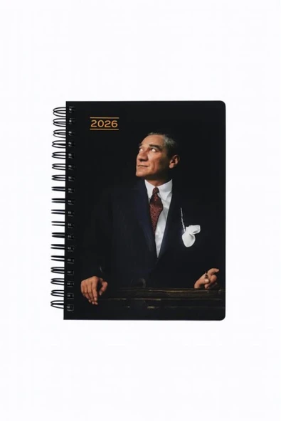 2026 - 17x24 Atatürk Günlük Spiralli Ajanda - Cumhurbaşkanı ürün görseli 1