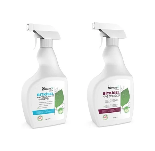 HOMM CLEAN 2' Lİ SET YAĞ ÇÖZÜCÜ 750 ML & BANYO TUVALET TEMİZLEYİ ürün görseli 1