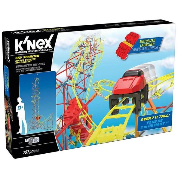 K’Nex Sky Sprinter Roller Coaster Seti (Motorlu) Thrill Rides Kne ürün görseli 1