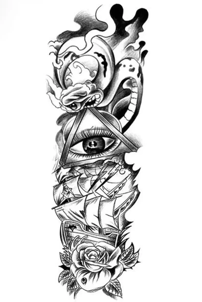 Caş Dekorasyon Göz Ve Çiçek Figürlü Geçici Dövme Tattoo ürün görseli 1