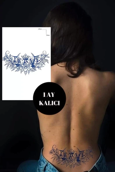 Caş Dekorasyon Kral Taç Motifli Leave Yazılı 12 Saat Sonra Kararan Geçici Dövme Tattoo ürün görseli 1