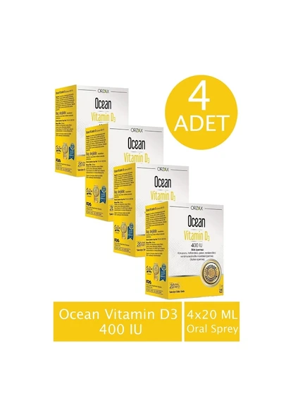 Ocean Vitamin D3 400 IU Oral Sprey 4 x 20 ML ürün görseli 1