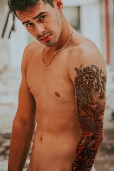 Caş Dekorasyon Geçici Kaplan Kol Dövme Tattoo ürün görseli 1