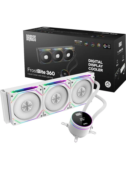 Dragos Frostbite 360 Intel-Amd 360MM Isı Göstergeli Argb Beyaz Sıvı Soğutucu ürün görseli 1