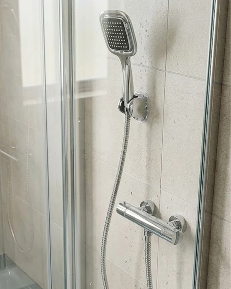 Siyah Duş Başlığı Seti Spiral Hortumlu El Duşu ve Duvar Askısı Banyo Seti ürün görseli 1