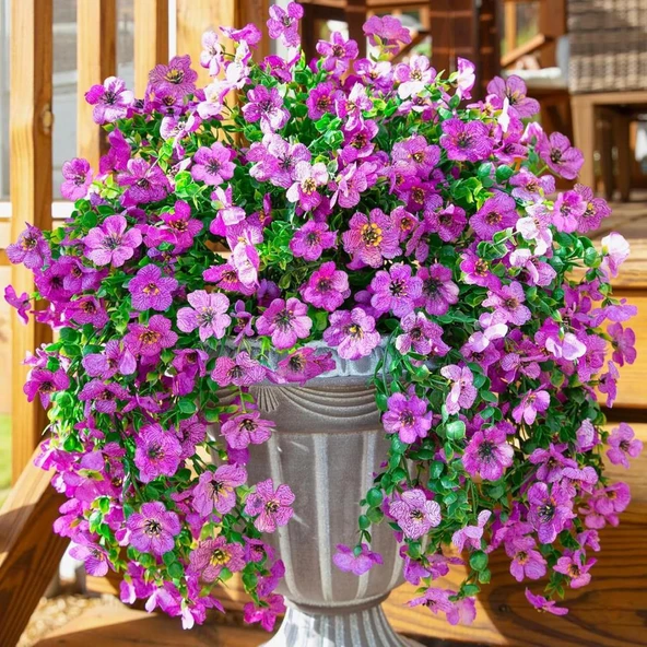 Yapay Çiçek Lila Sarkan Mineli Okaliptus Şimşir Yapay Sarmaşık 5dal 60cm ürün görseli 1