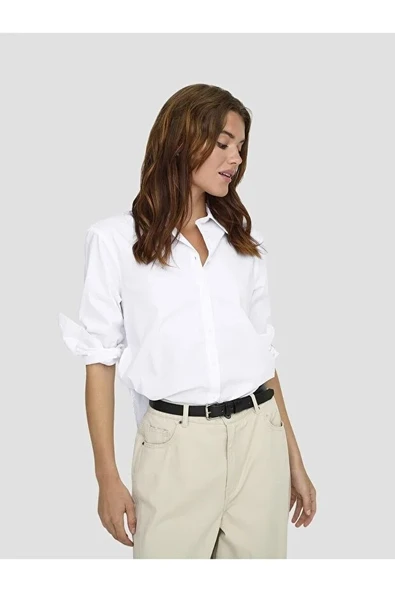 Only   ONLBERSA LS SLIT DETAIL SHIRT  WVN CC Kadın Beyaz Gömlek - 15364453 ürün görseli 1