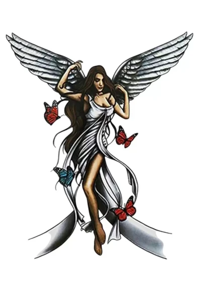 Caş Dekorasyon Karışık Renk Melek Figürlü Dövme Tattoo ürün görseli 1