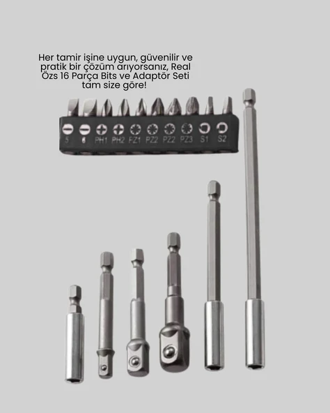 Ergonomik 16 Parça Bits Tornavida Uç Ve Adaptör Seti - Resim 6
