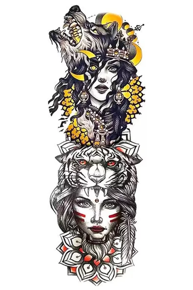 Caş Dekorasyon Geçici Kız Figürlü Dövme Tattoo ürün görseli 1