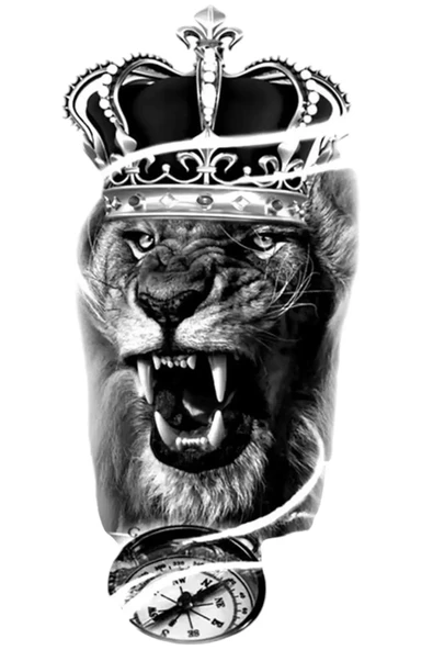 Caş Dekorasyon Aslan Figürlü Geçici Dövme Tattoo ürün görseli 1