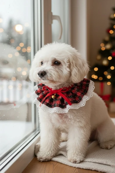 Caş Dekorasyon Kırmızı Renk Potikare Ayarlanabilir Zilli Kedi Köpek Tasması ürün görseli 1