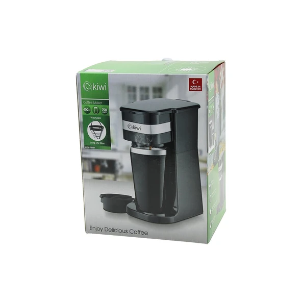 KİWİ KCM-7505T FİLTRE KAHVE MAKİNESİ ELEKTRİKLİ 700W 400ML=PORTATiF ÇELİK BARDAK=2-SAAT SICAK TUT YIKANIR FİLTRE (2818) ürün görseli 1