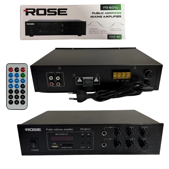 Rose FR-601U 100W MONO 2 Mikrofon Giriş ürün görseli 1