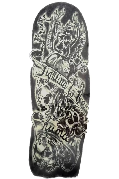 Caş Dekorasyon Geçici Kuru Kafa Ve Çiçek Figürlü Dövme Tattoo ürün görseli 1