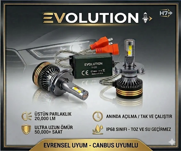 H7 Xenon Far Ampulü 12-24V Süper Beyaz Işık Yüksek Uzun Ömürlü 2’li Set ürün görseli 1