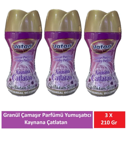 Vatan Granül Çamaşır Parfümü Ve Yumuşatıcı KAynana Çatlatan 210 Gr x 3 Adet ürün görseli 1
