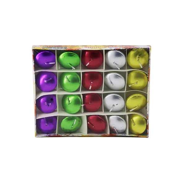20PCS SUDA YÜZEN MUM BEYAZ - RENKLİ (2818) ürün görseli 1