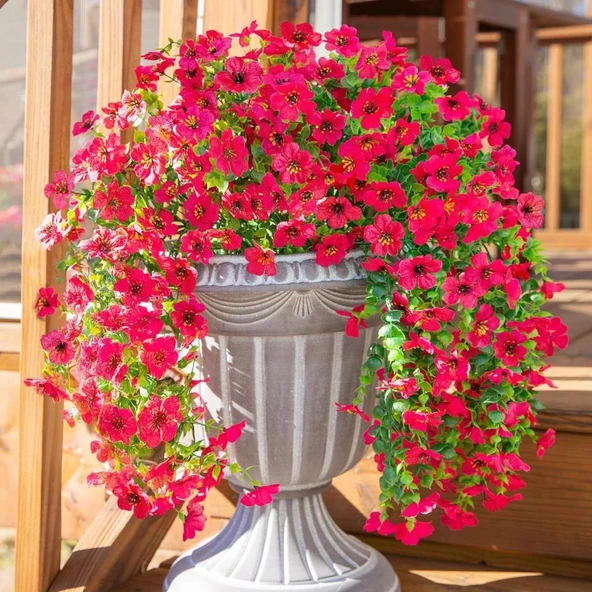 Yapay Çiçek Fuşya Sarkan Mineli Okaliptus Şimşir Yapay Sarmaşık 5dal 60cm ürün görseli 1