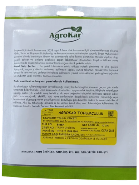 Çarliston Biber Tohumu 10 gr - Resim 2