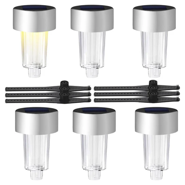 Metal Gövdeli̇ Dc 5v Gün Işiği Solar Balkon-havuz-bahçe Lambasi (6'li Paket) ürün görseli 1
