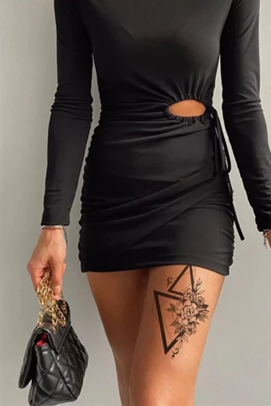 Caş Dekorasyon Üçgen ve Gül Geçici Dövme Tattoo ürün görseli 1