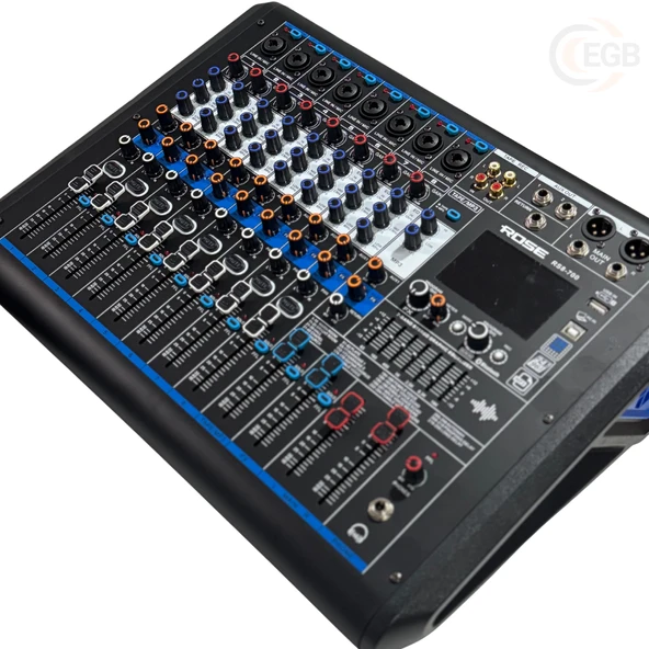 ROSE RS8-700 8 KANAL POWER MIXER 2 X 400W MAX ürün görseli 1