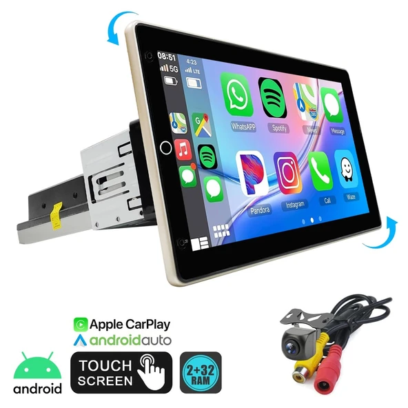Rose DC-8610BT-232 A100 işlemci 10.1'' Android Oto Tablet 2-32 360 Döner Kafa lenova üretim ürün görseli 1