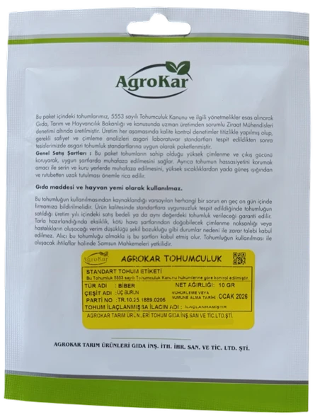 Üç Burun Biber Tohumu 10 gr - Resim 2