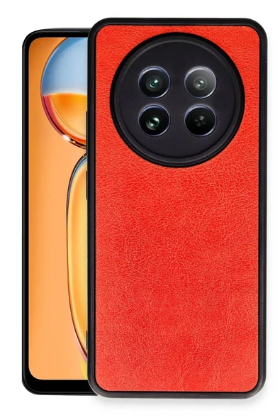 Newface Realme 12 5G Kılıf Aras Deri Kapak - Kırmızı ürün görseli 1