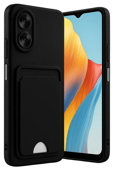 Newface Oppo A38 Kılıf Kelvin Kartvizitli Silikon - Siyah ürün görseli 1