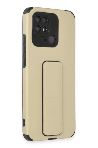 Newface Xiaomi Redmi 10C Kılıf Mega Standlı Silikon - Gold ürün görseli 1