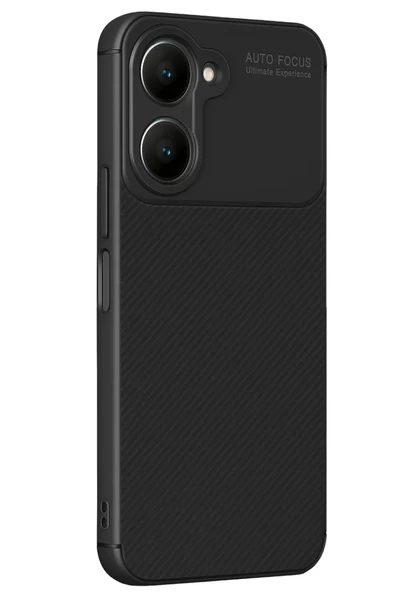 Newface Vivo Y18 Kılıf Auto Focus Karbon Kapak - Siyah ürün görseli 1