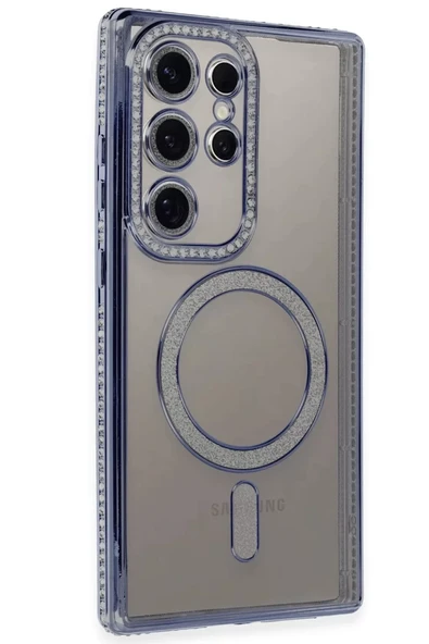 Newface Samsung Galaxy S24 Ultra Kılıf Joke Simli Magneticsafe Kılıf - Mavi ürün görseli 1