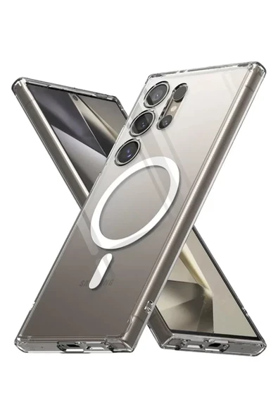 Newface Samsung Galaxy S24 Ultra Kılıf Magneticsafe Şeffaf Silikon - Şeffaf ürün görseli 1