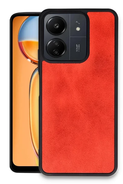 Newface Xiaomi Redmi 13C Kılıf Aras Deri Kapak - Kırmızı ürün görseli 1