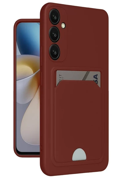 Newface Samsung Galaxy A55 5G Kılıf Kelvin Kartvizitli Silikon - Bordo ürün görseli 1