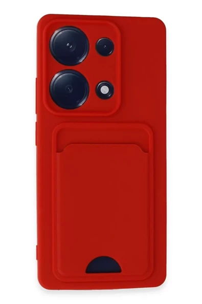 Newface Xiaomi Redmi Note 13 Pro 4G Kılıf Kelvin Kartvizitli Silikon - Kırmızı ürün görseli 1