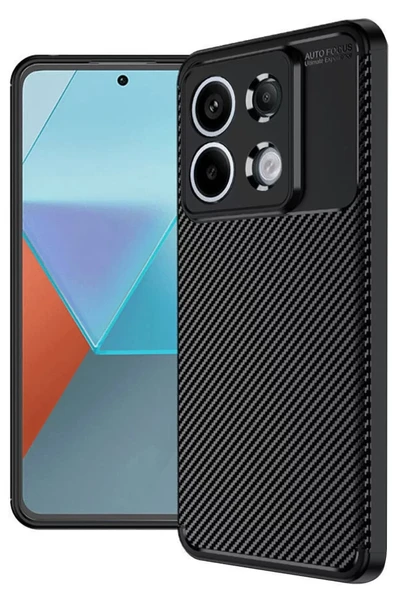 Newface Xiaomi Redmi Note 13 Pro 4G Kılıf Auto Focus Karbon Kapak - Siyah ürün görseli 1