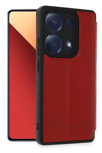 Newface Xiaomi Redmi Note 13 Pro 4G Kılıf Flip Cover - Kırmızı ürün görseli 1
