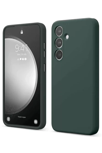 Newface Samsung Galaxy S24 FE Kılıf First Silikon - Koyu Yeşil ürün görseli 1