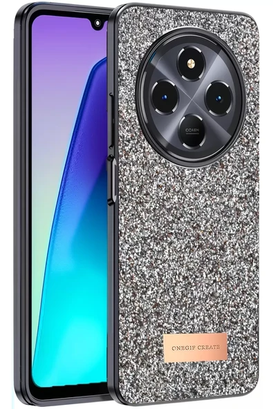 Onegif Xiaomi Redmi 14C Bright Simli Kapak - Gold ürün görseli 1