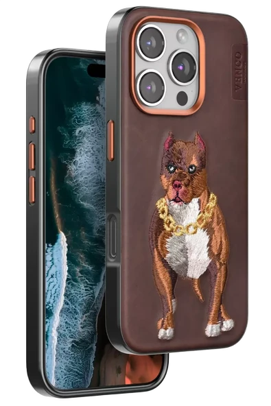 Venco Apple iPhone 16 Pro Perma Desenli Kapak - Kahverengi ürün görseli 1