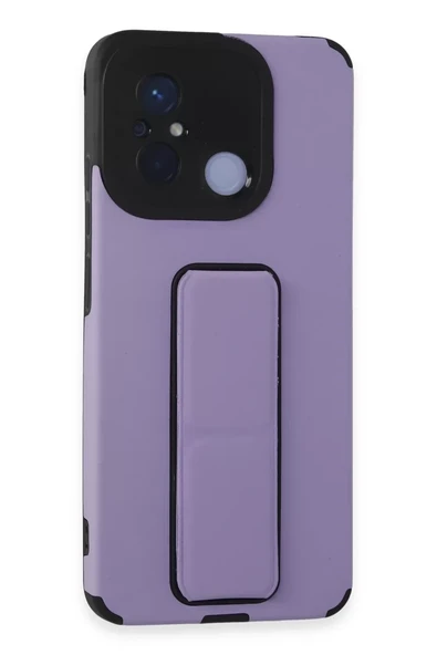 Newface Xiaomi Redmi 12C Kılıf Mega Standlı Silikon - Lila ürün görseli 1