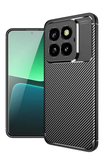 Newface Xiaomi Mi 14T Pro Kılıf Auto Focus Karbon Kapak - Siyah ürün görseli 1