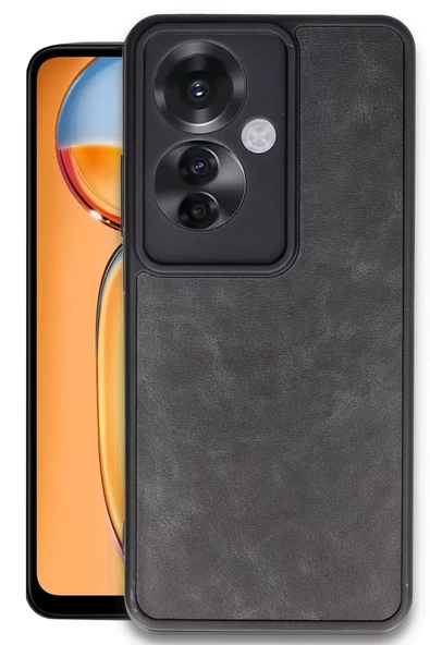 Newface Oppo Reno 11F Kılıf Aras Deri Kapak - Siyah ürün görseli 1