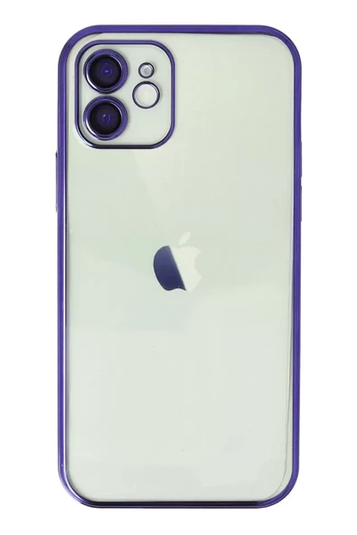 Newface Apple iPhone 12 Kılıf Razer Lensli Silikon - Mor ürün görseli 1