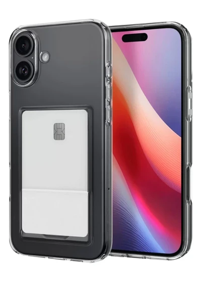 Newface Apple iPhone 16 Plus Kılıf Kart Şeffaf Silikon - Şeffaf ürün görseli 1